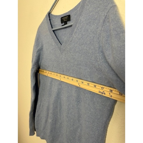 Cashmere Charter Club XL Luxury Sweater Womens V Neck Long Sleeve Blue Top - Picture 8 of 9